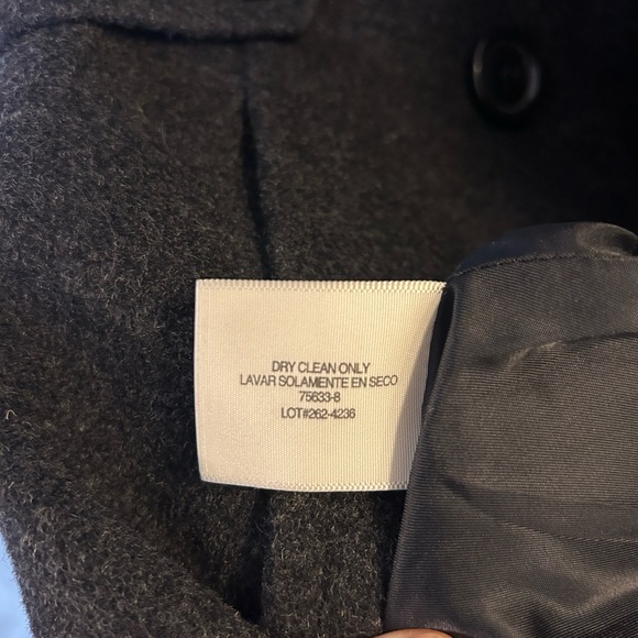 Classic wool pea coat in charcoal - Picture 5 of 7